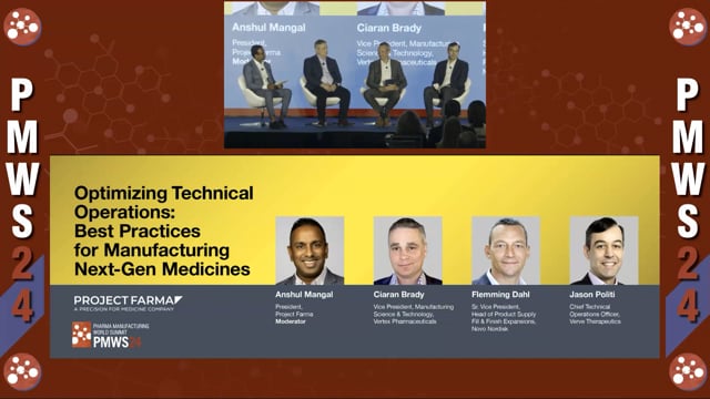 Panel: Optimizing Technical Operations: Best Practices for Manufacturing Next-Gen Medicines