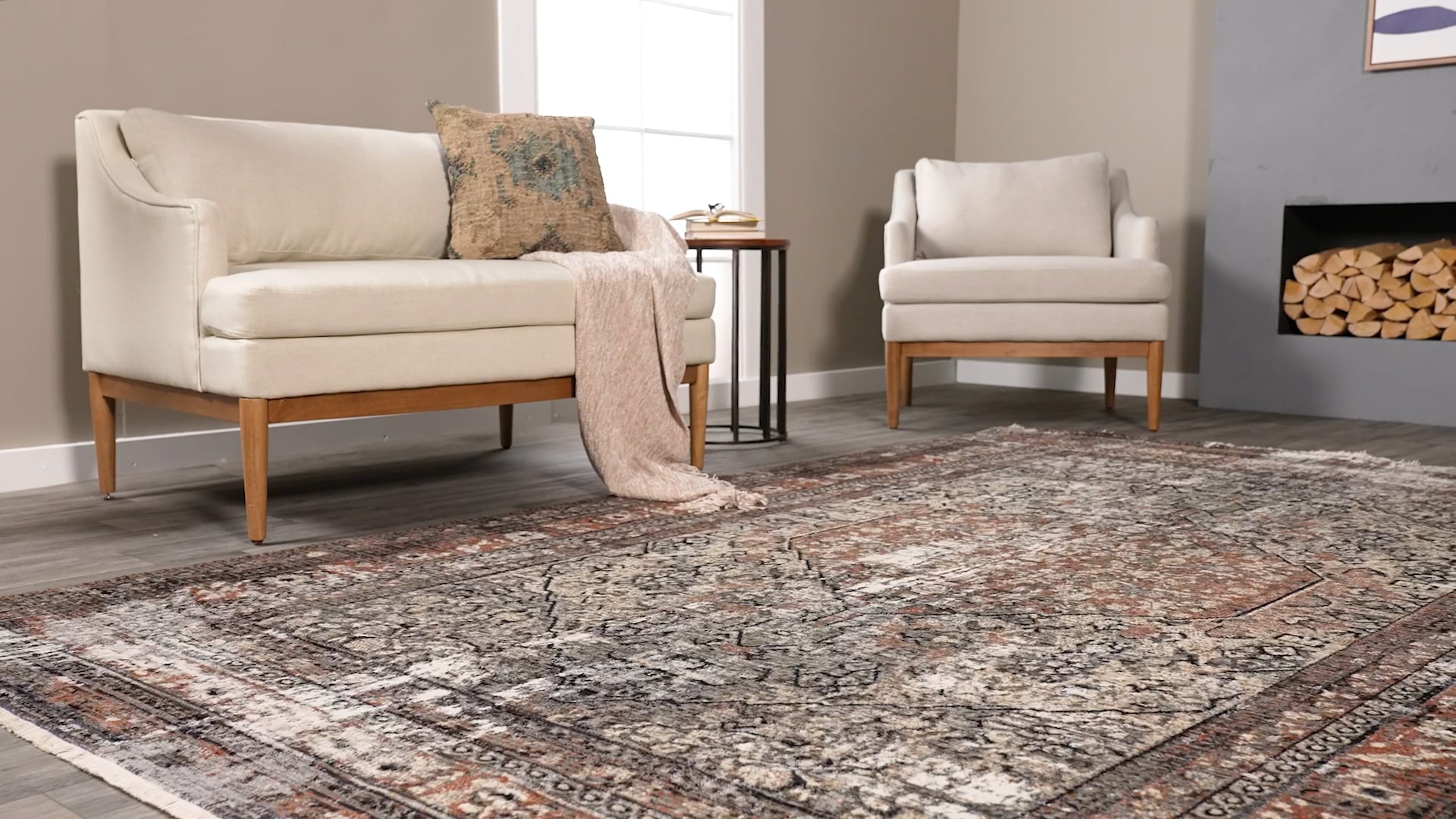 nuLOOM Charvi Distressed Medallion Fringe Traditional Area Rug, 8'x10' Contemporary Area