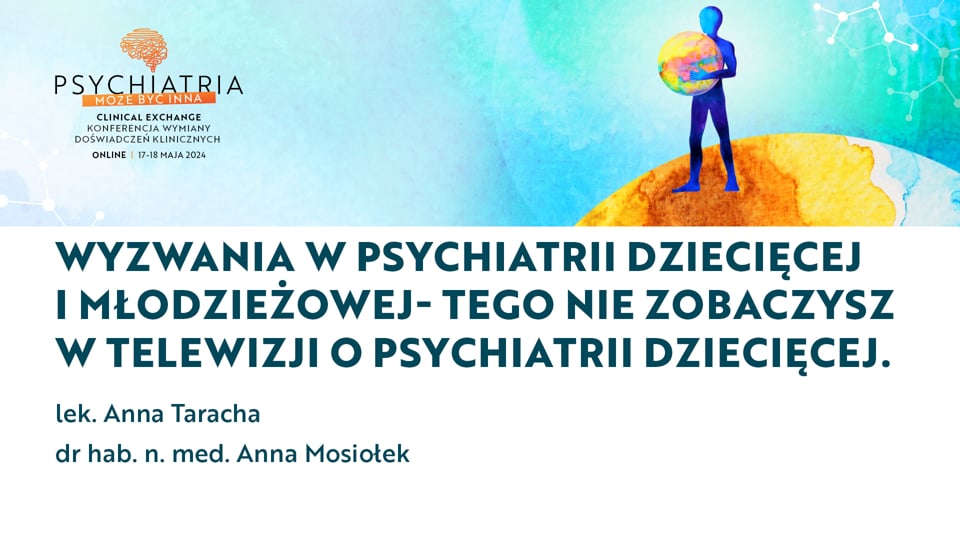 Grafika dla Wyzwania w psychiatrii dziecięcej i młodzieżowej- tego nie zobaczysz w telewizji o psychiatrii dziecięcej. 