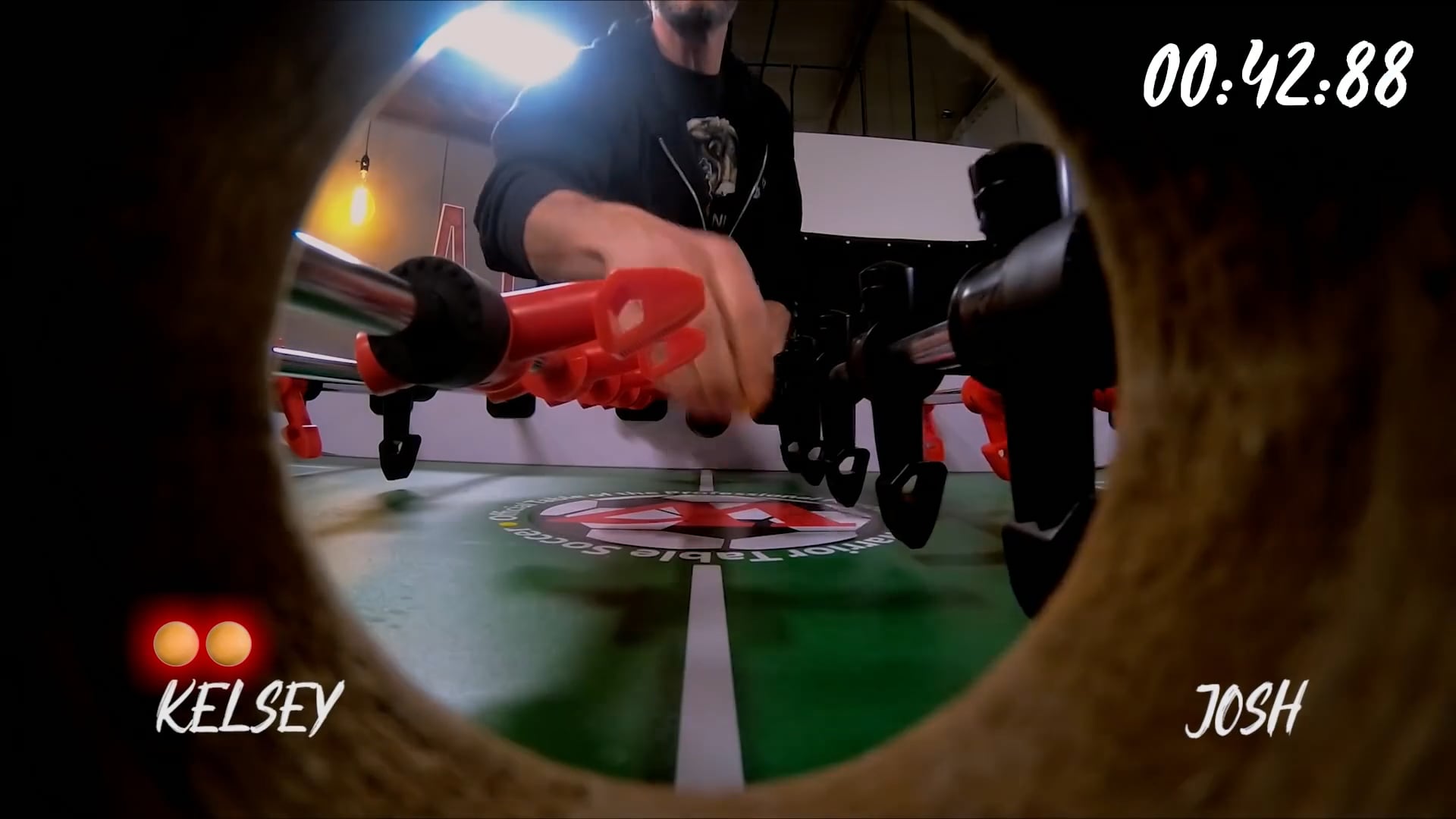 Josh Wolf (foosball newb) Challenges Kelsey Cook (pro foosballer and comedian)_ Wrists of Fury