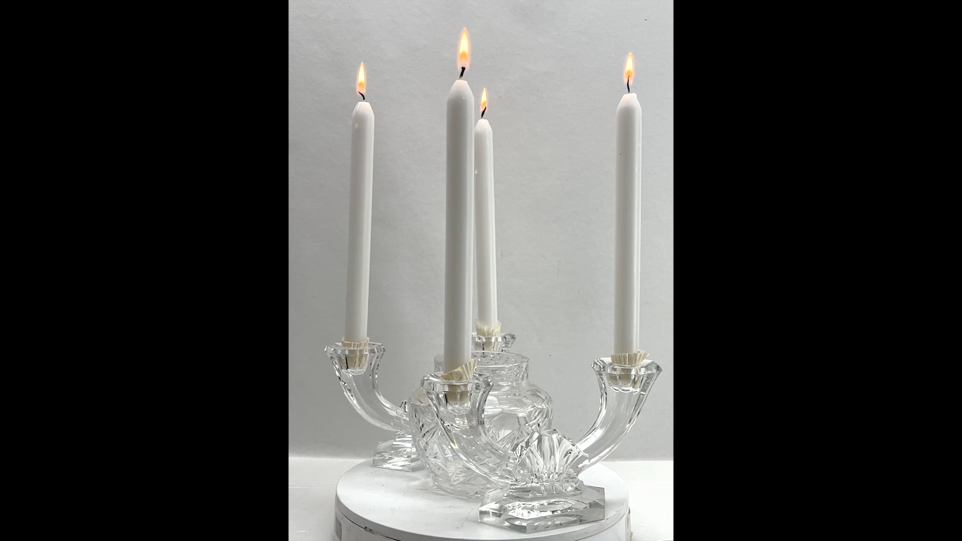 Val Saint Lambert Crystal 2 Candlesticks and 1 Vase 1930s Belgium