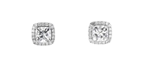 2.40 ct. t.w. Lab-Grown Diamond Cushion-Shaped Earrings in 14kt White Gold