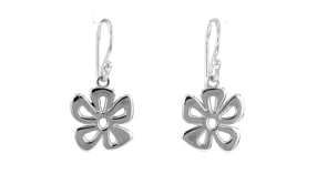 Zina Sterling Silver Tiki Flower Drop Earrings
