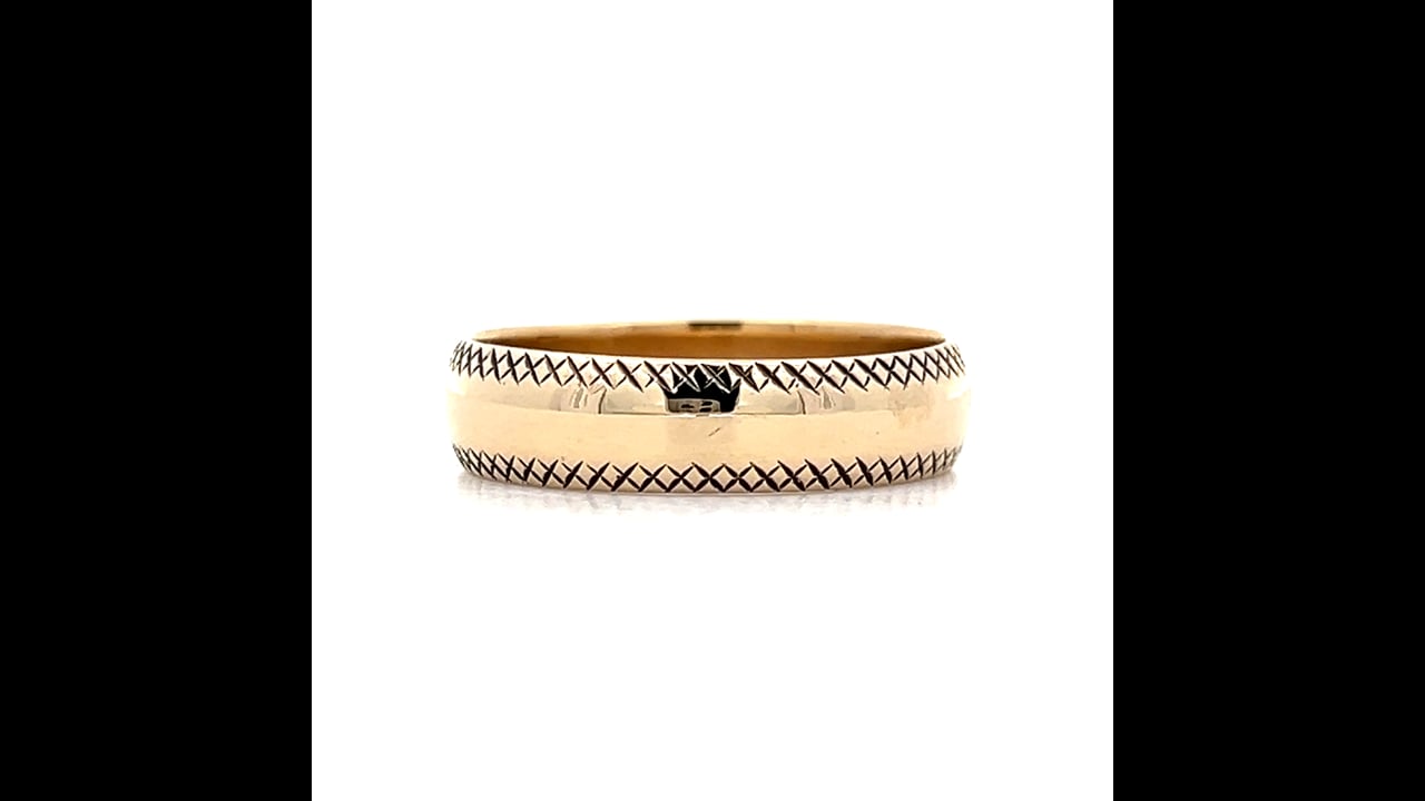 1950's Men's X Wedding Band in 14k Yellow Gold – Filigree Jewelers