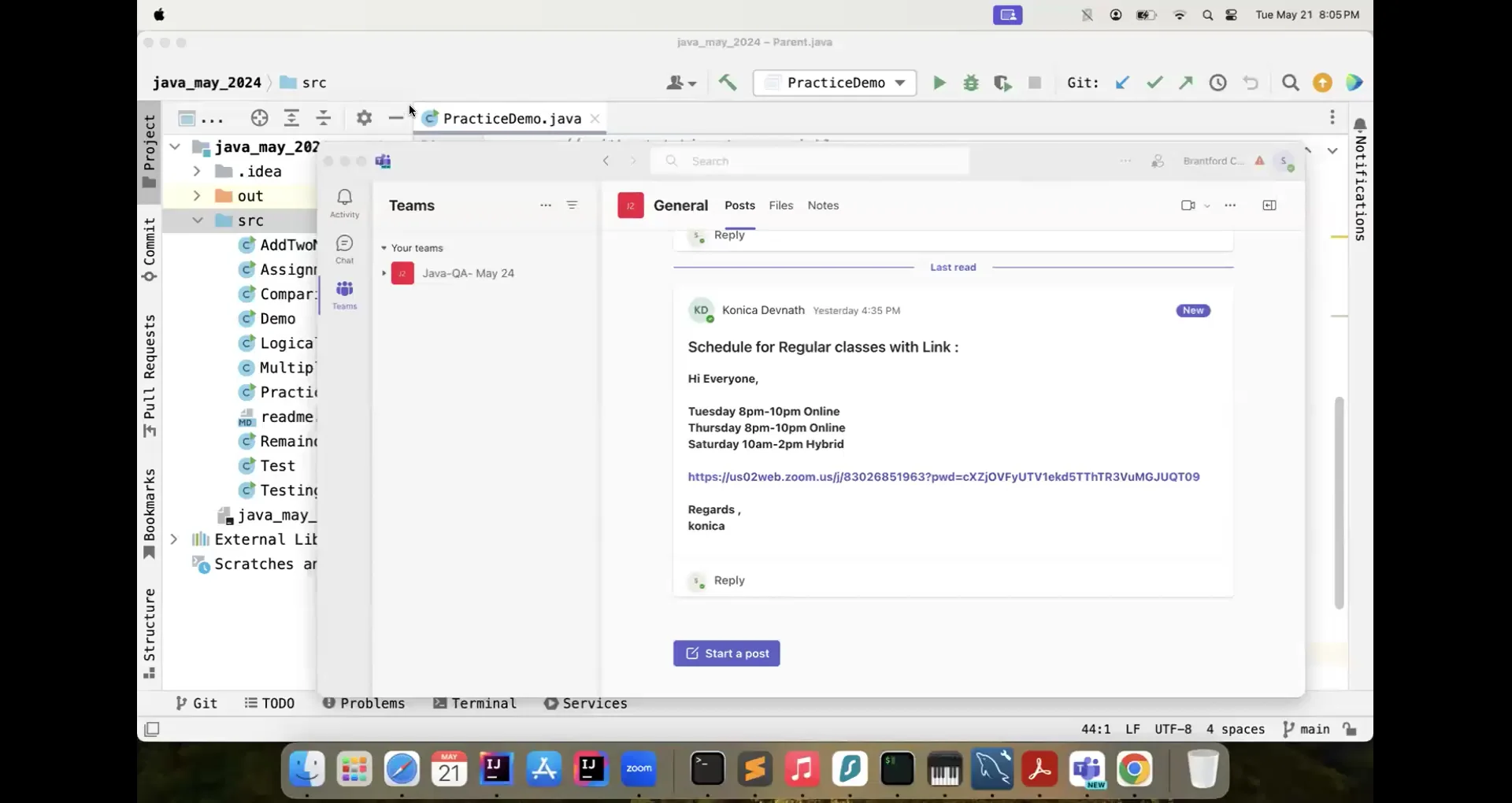 JAVA 21 MAY CLASS RECORDING MAY BATCH 2024 on Vimeo
