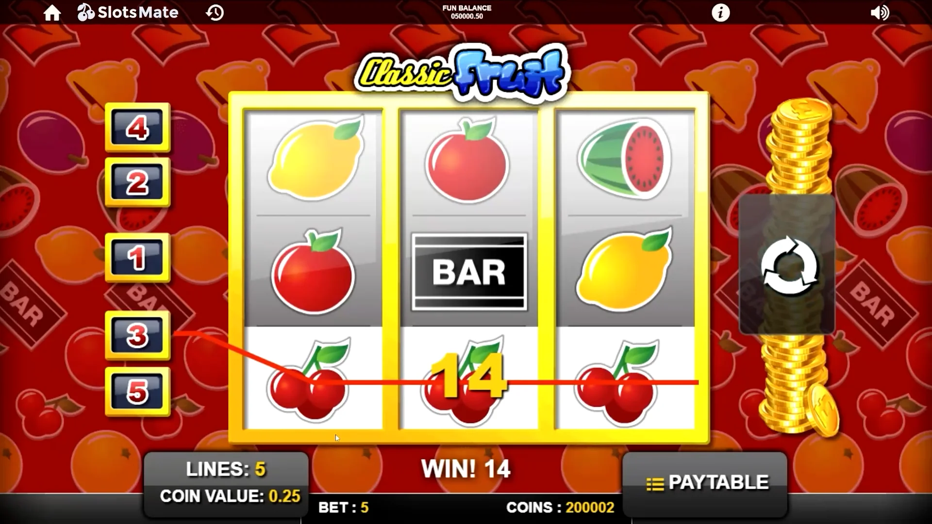 Classic Fruit - Adjustable Paylines on Vimeo
