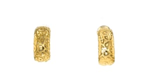 C. 1980 Vintage Chaumet 18kt Yellow Gold Curved Clip-On Earrings
