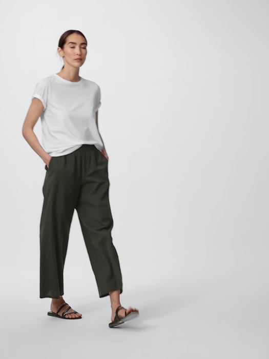 Organic Cotton Ripple Wide-Leg Pant | EILEEN FISHER