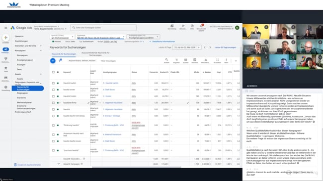 PMax bei zu wenigen Conversions, Suchnetzwerk-Anzeigen für Türen & Fenster, Conversions und Kampagnen lernen unterschiedliche Dinge & Gebots-Battle vs. Kleinteilige Optimierung mit Malte vom 23.05.24