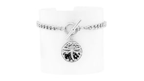 Italian Sterling Silver Toggle Bracelet with Dragonfly Charm