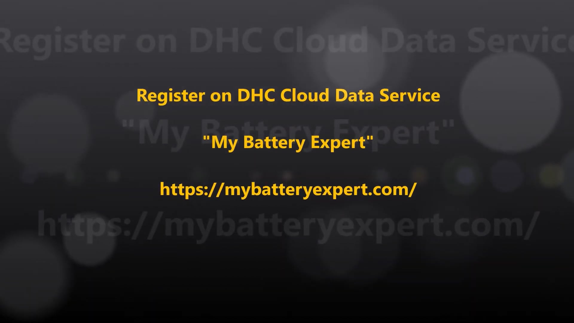 Register on DHC cloud data service, My Battery Expert