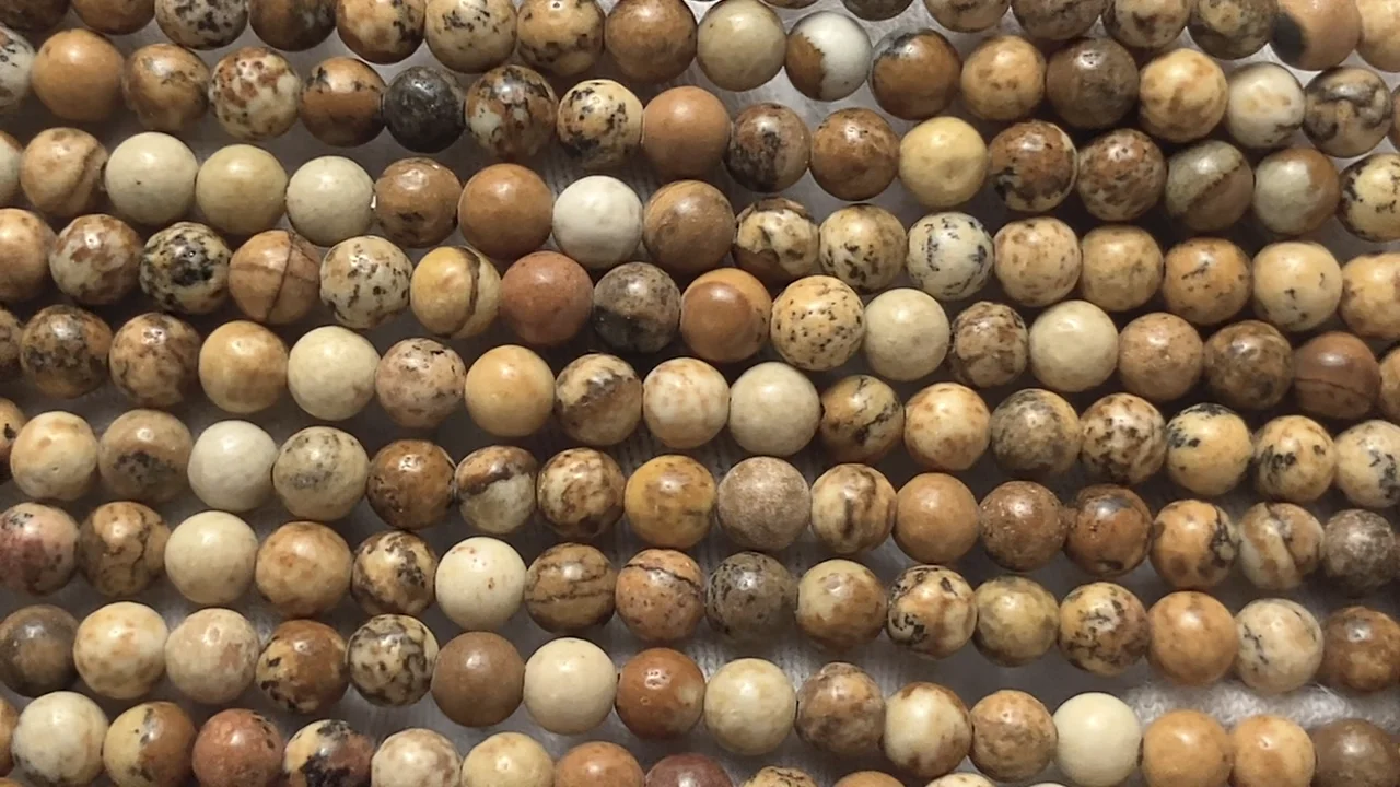 ピクチャージャスパー ラウンド3mm 1連｜天然石ビーズの卸問屋・通販