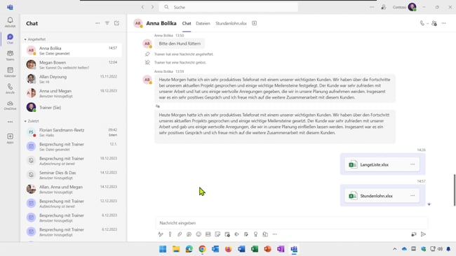 24 Chat OneNote Termin finden