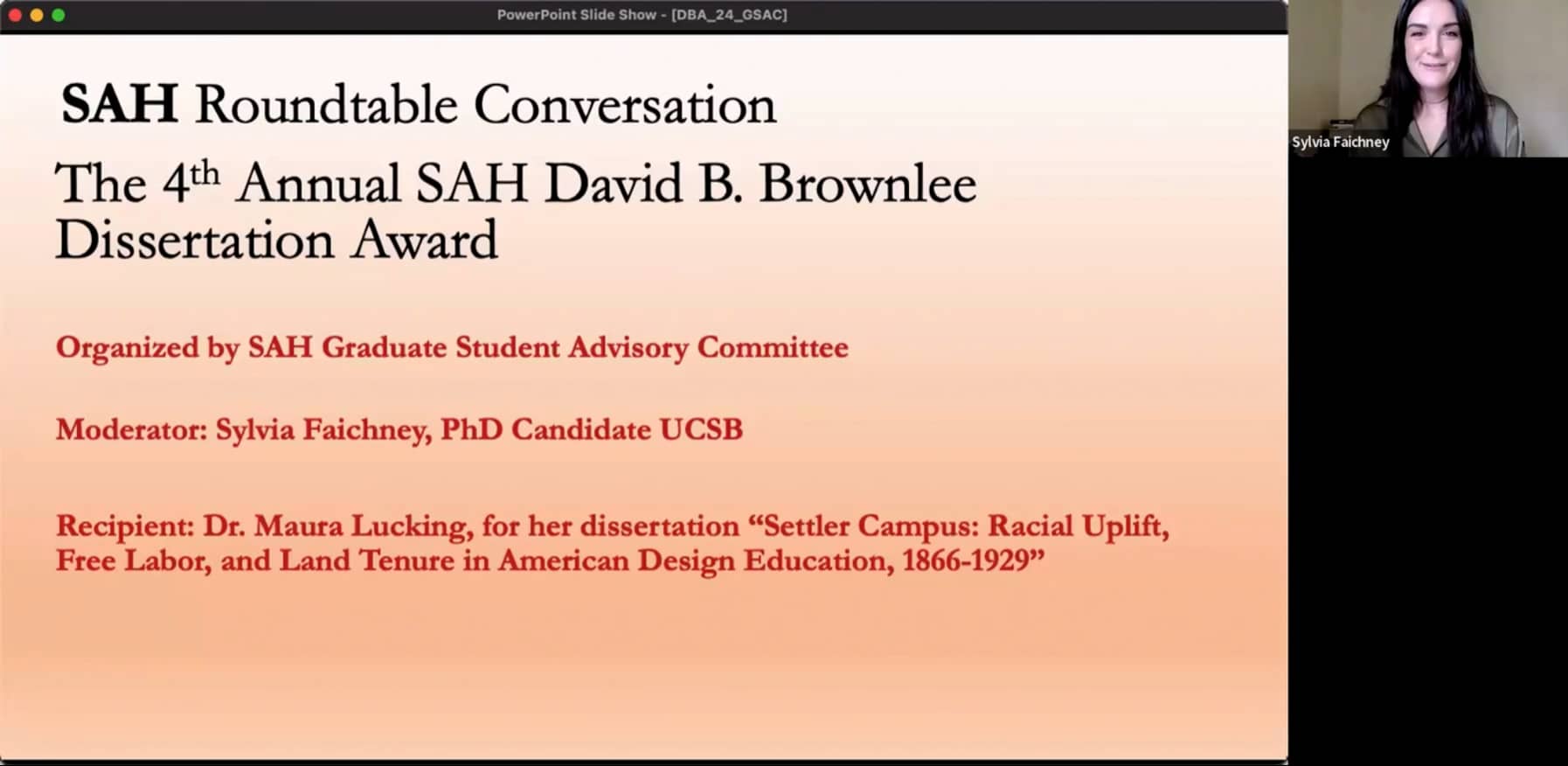 brownlee dissertation award