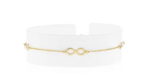 Italian 14kt Yellow Gold Infinity Station Bracelet
