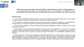 Microponencia express - El nuevo permiso parental del Artculo 48 bis del Estatuto de los Trabajadores