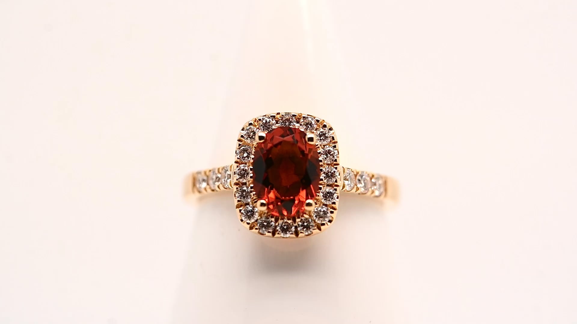 Bague En Or 18 Carats Avec Citrine 1,3x1,1 Cm - Magnifique Bijou Ancien Taille 54, 4,42g