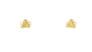 Italian 14kt Yellow Gold Triple-Bead Stud Earrings
