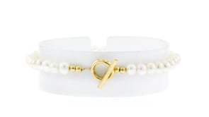4-5mm Cultured Pearl Toggle Bracelet with 14kt Yellow Gold