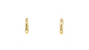 14kt Yellow Gold Paper Clip Link Huggie Hoop Earrings