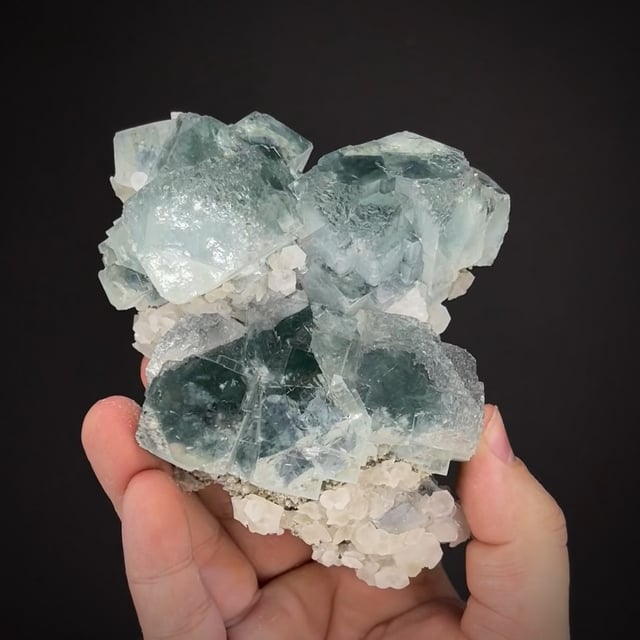 Bi-colored Fluorite with Calcite