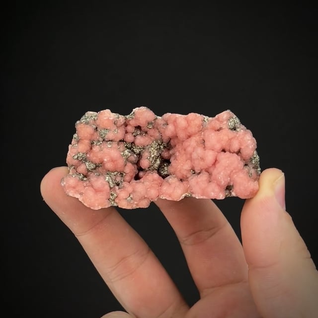 Rhodochrosite with Pyrite (circa 1800s classic)