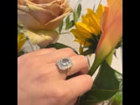 Aquamarine Diamond 18k Entourage Ring 16047-8720