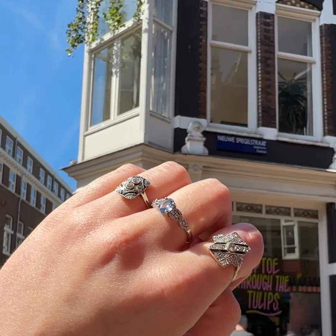 ダイヤモンド サファイア 14K リング 15976-8693 - Binenbaum Antiques  