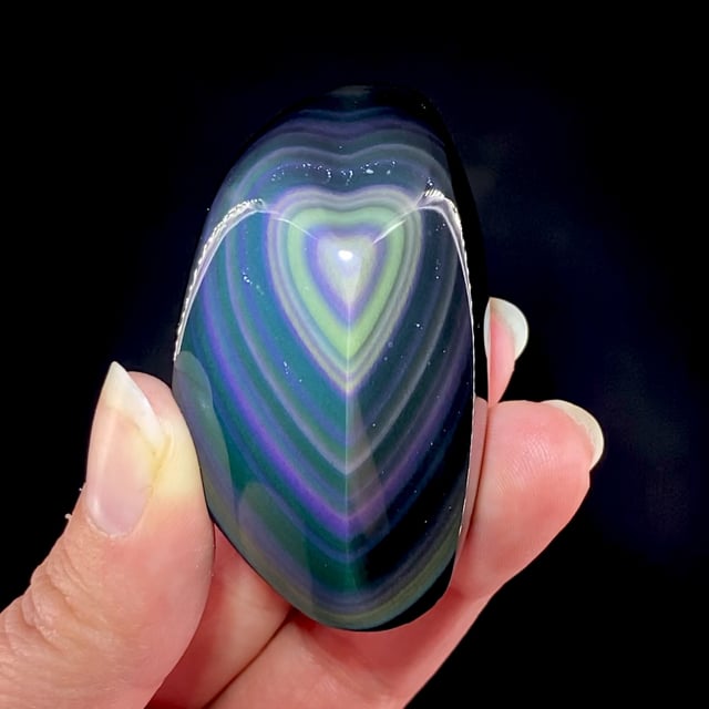 Rainbow Obsidian Heart