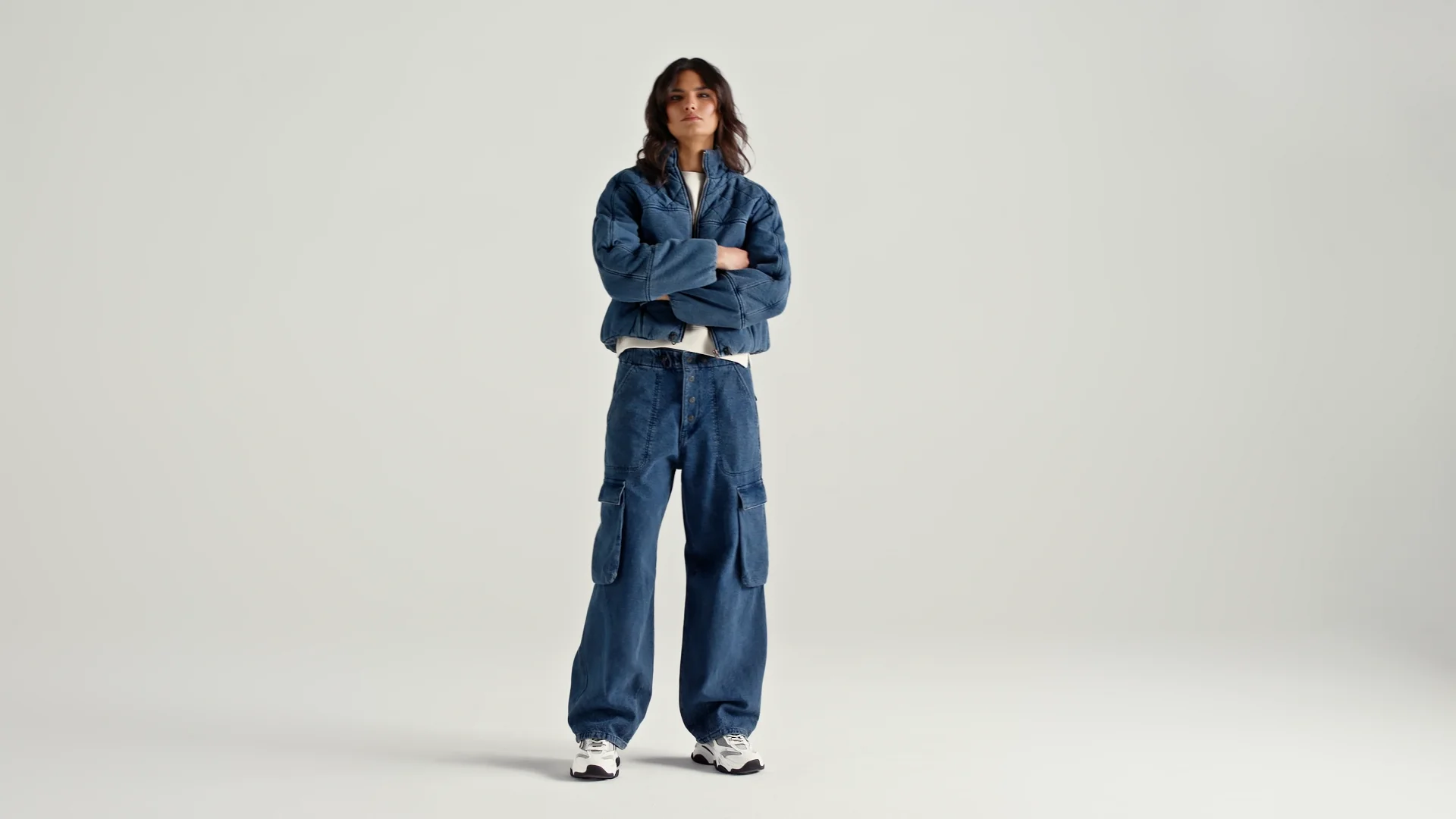 COHINA Lame Cocoon Denim Pants - Regular S size
