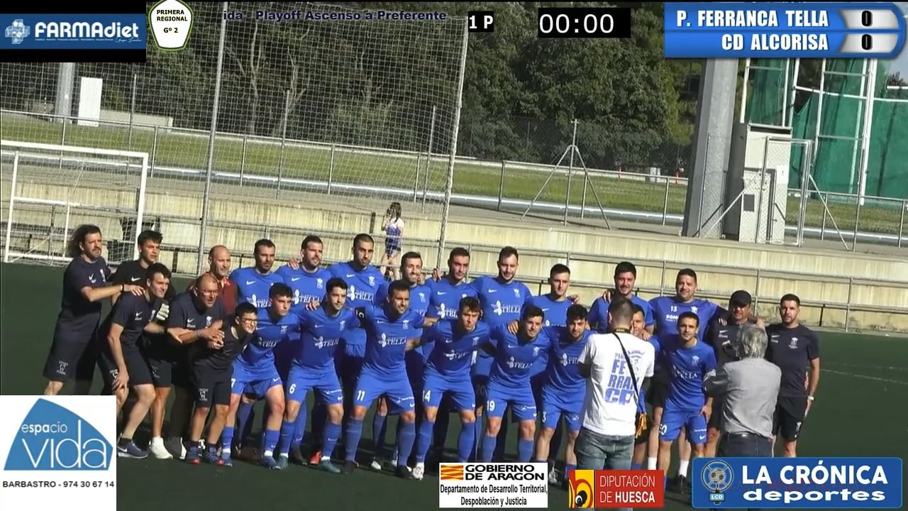 (RESUMEN Y GOLES) P. Ferranca Tella 1-1 CD Alcorisa / Partido de Ida Playoff de Ascenso a Preferente