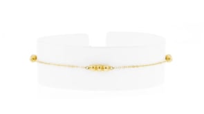 Italian 10kt Yellow Gold Three-Bead Station Bracelet