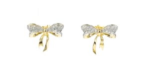 25 ct. t.w. Diamond Bow Earrings in 14kt Yellow Gold