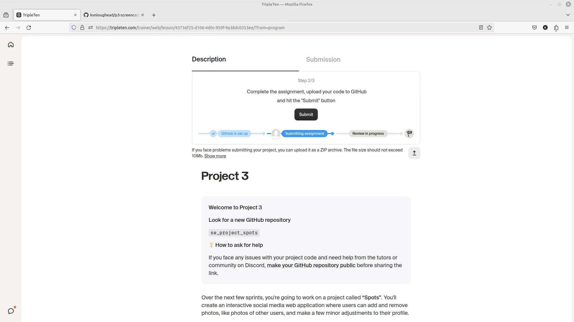 Project 3 Part 9 - Deploying to GitHub Pages on Vimeo