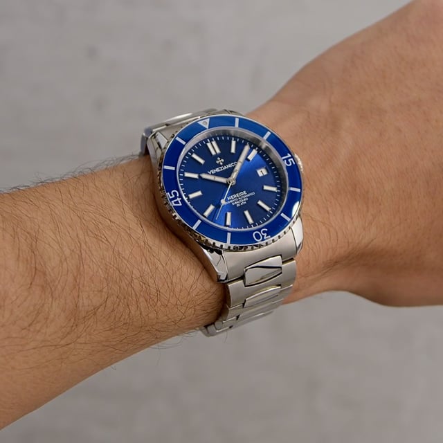 ネイトベイツ12インチ Venezianico Kurmalı Otomatik Erkek Kol Saati - 3321502C Nereide 42