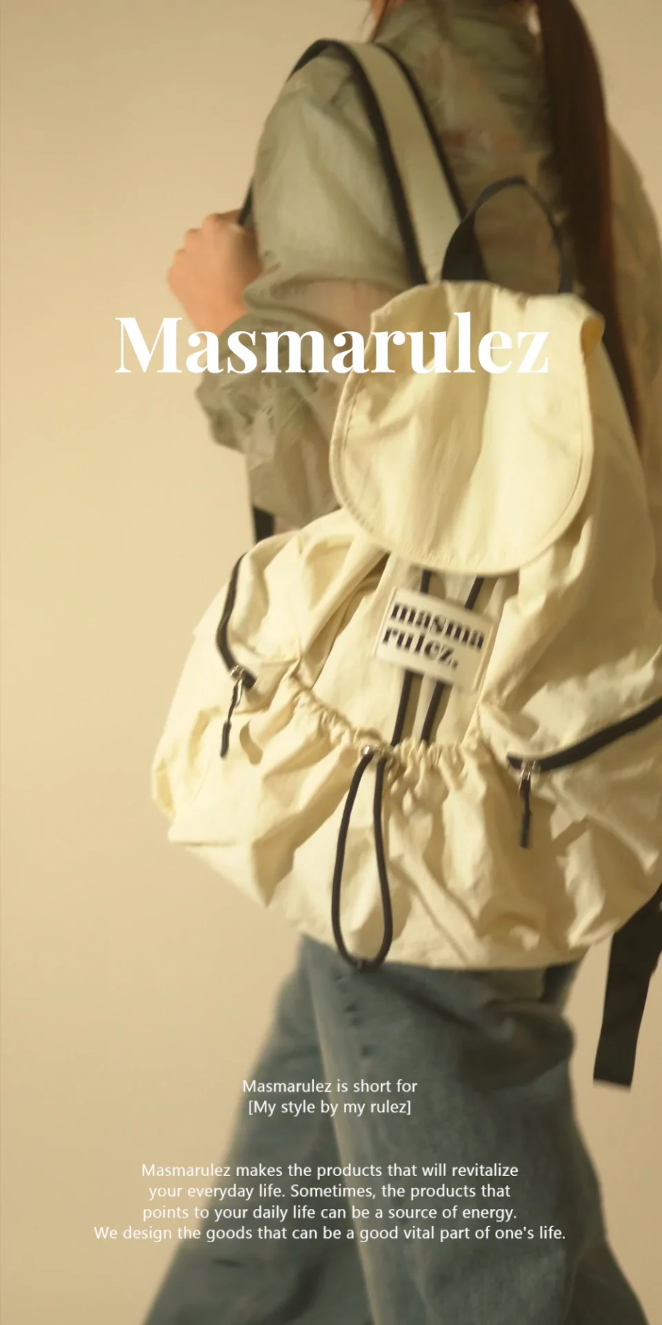 バックパック・リュック masmarulez String Flap Backpack Ivory 5011189579 MUSINSA | MASMARULEZ [INT] String flap backpack _ Ivory