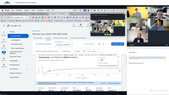Conversion bzw. Keyword Prognosen im Keyword Planer, Kontoanalysen & Cookie-Banner-Plugin für WordPress mit Malte vom 06.06.24