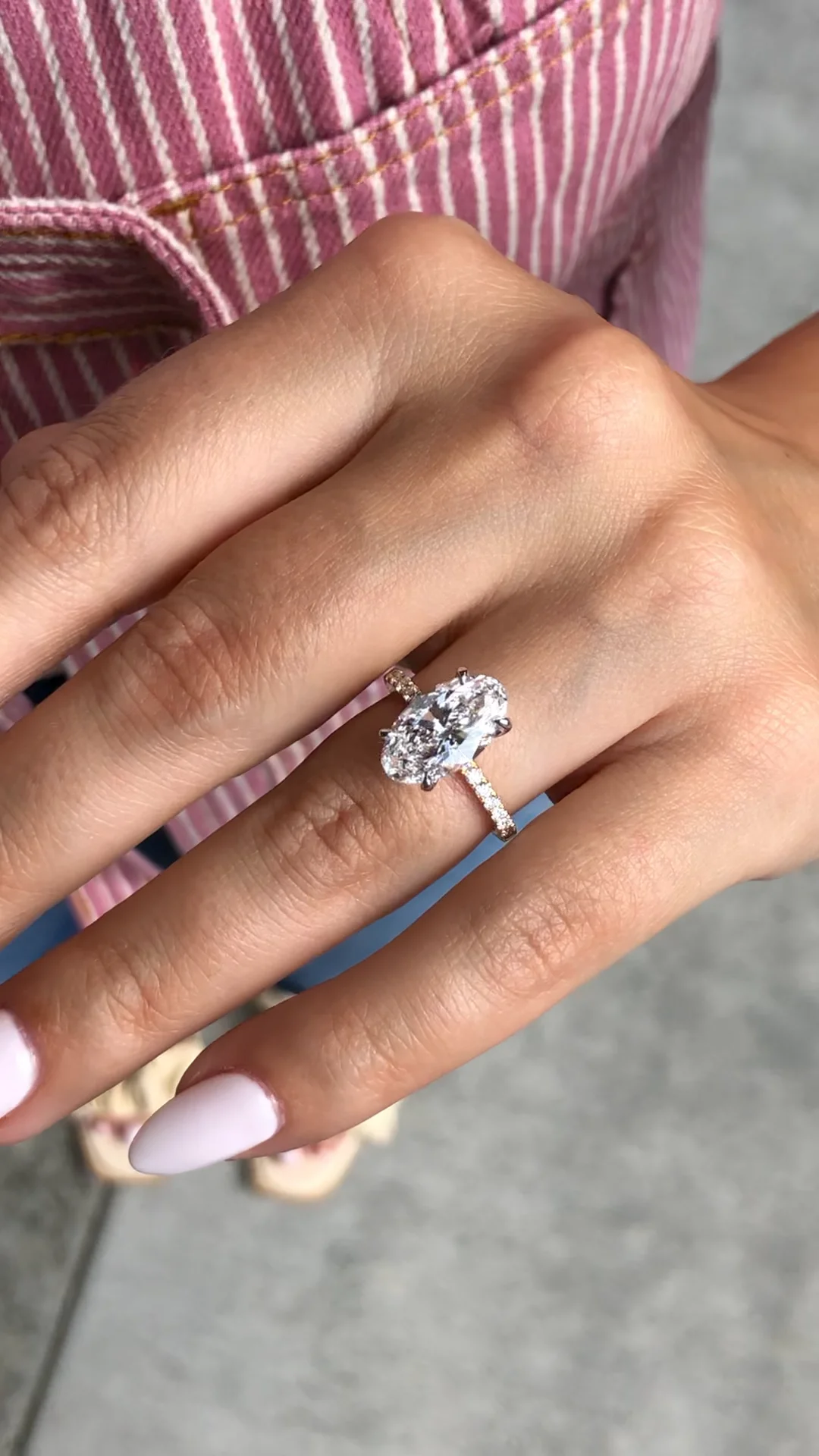3ct Elongated Oval Diamond Engagement Ring JC4601