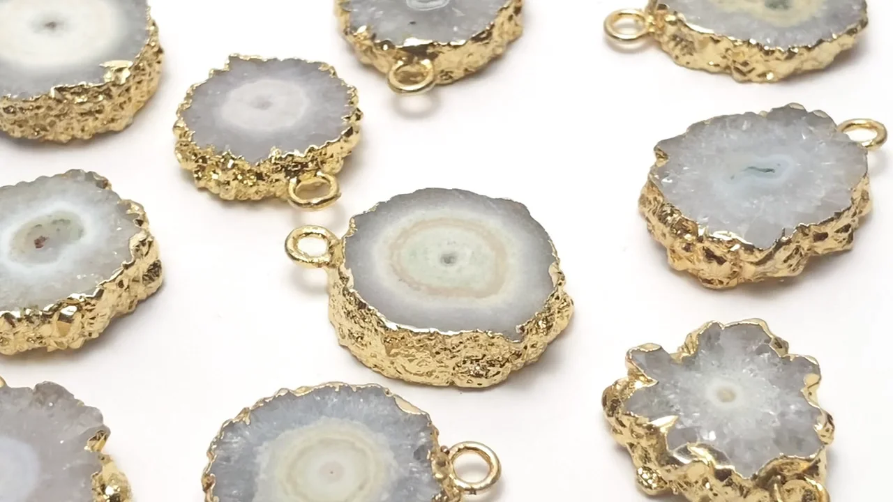 インド産ソーラークォーツ（スタラクタイト） スライスタンブル 【片