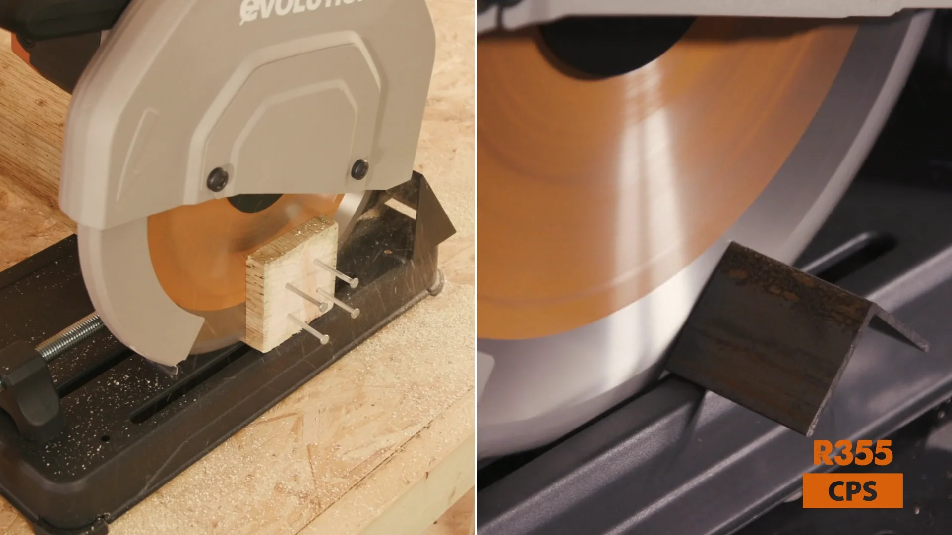 Evolution R355CPS 355mm Chop Saw with TCT Multi-material