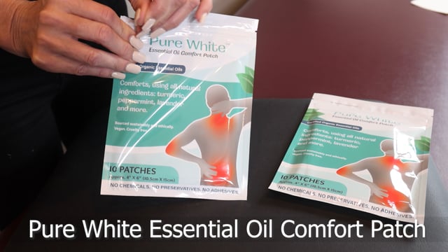 Pure White Essential Oil Patch with Copy Font