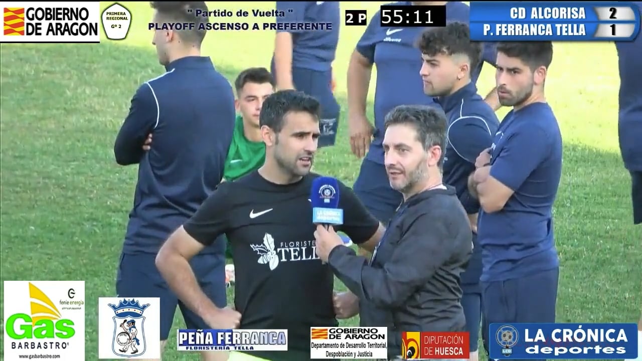 PEÑA FERRANCA; ENTREVISTAS AL FINAL DEL PARTIDO (A pie de Campo) CD Alcorisa 2-1 Peña Ferranca Tella Partido de Vuelta Playoff de Ascenso a Preferente
