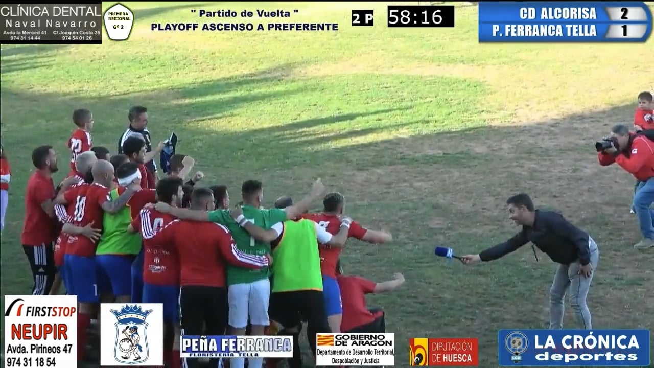 CD ALCORISA; ENTREVISTAS Y CELEBRACIÓN AL FINAL DEL PARTIDO (A pie de Campo) CD Alcorisa 2-1 Peña Ferranca Tella Partido de Vuelta Playoff de Ascenso a Preferente