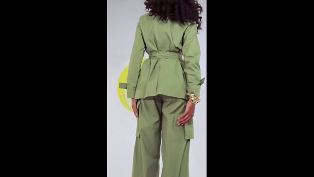 Calça cargo em tricoline