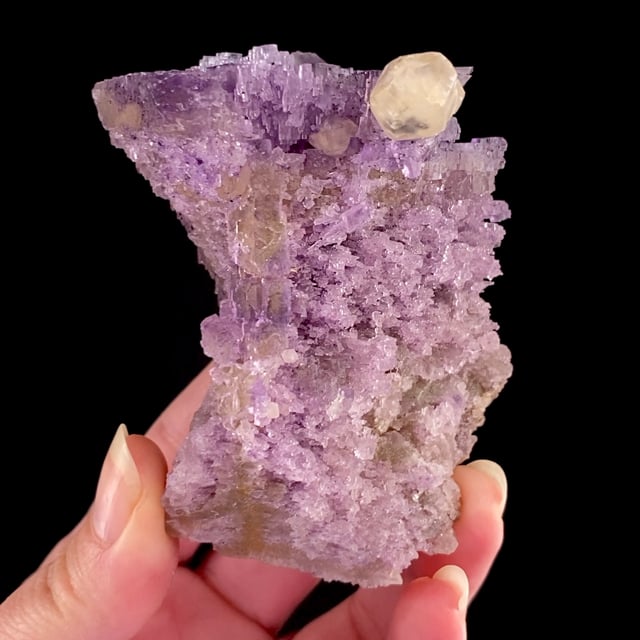 Calcite on etched Fluorite