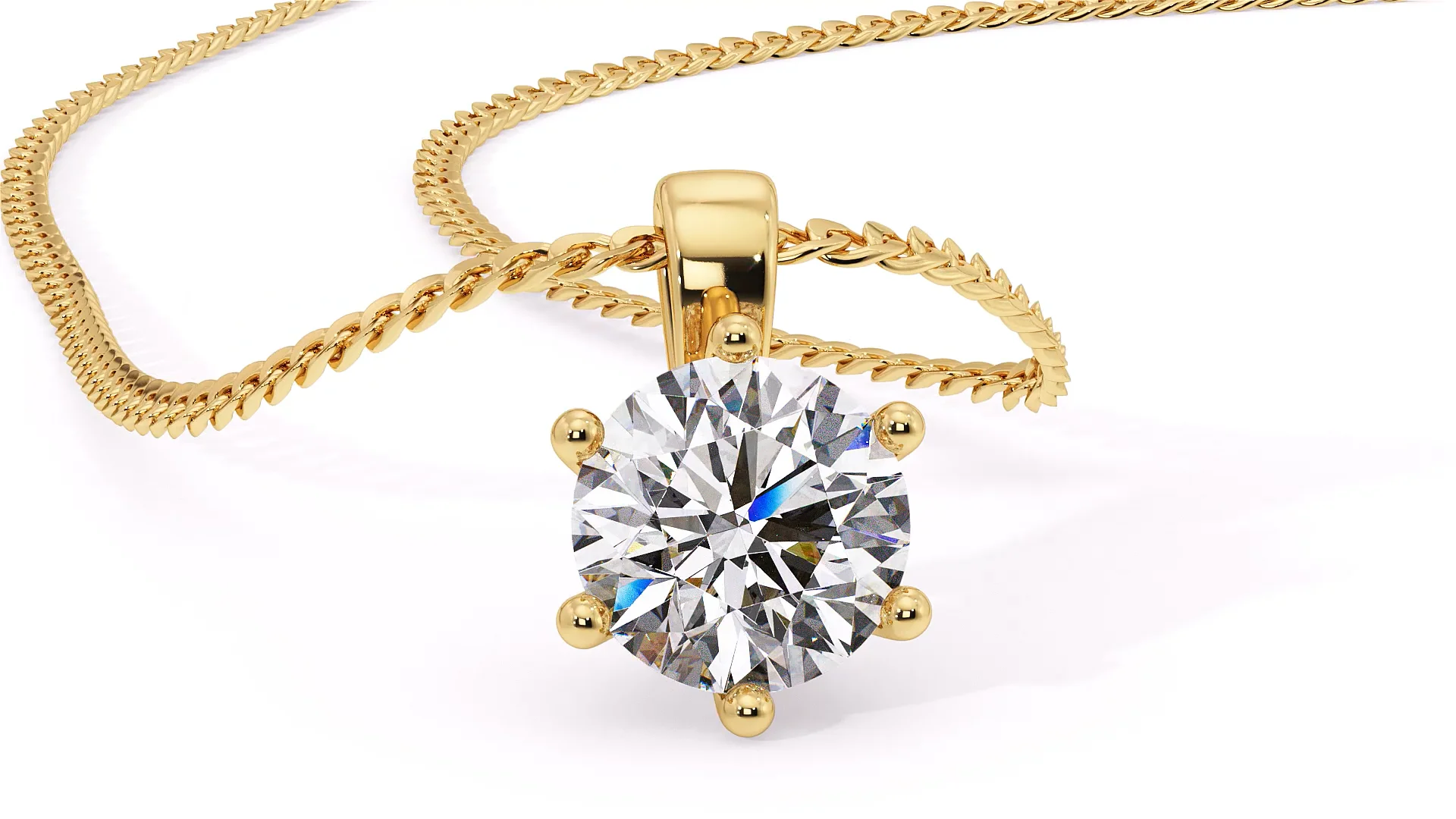 Round Brilliant Bellezza Diamond Pendant in 18K Yellow Gold