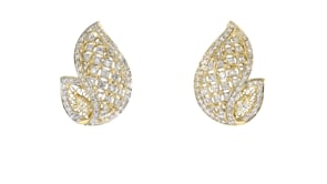 C. 1980 Vintage 3.00 ct. t.w. Diamond Swirl Earrings in 18kt Yellow Gold