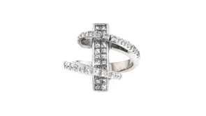 C. 1990 Vintage .90 ct. t.w. Diamond Open-Space Ring in 14kt White Gold