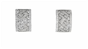 C. 1990 Vintage 1.70 ct. t.w. Diamond Curved Earrings in 18kt White Gold