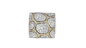 C. 2000 Vintage 2.25 ct. t.w. Diamond Giraffe-Print Ring in 18kt Two-Tone Gold